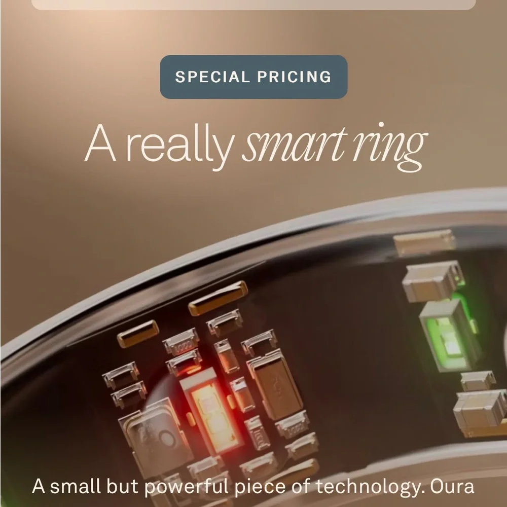 Oura Black Ring Wearable with Smart Features